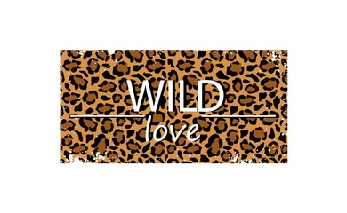 Leopard skin wild love background. Spots with black puma camouflage outlines in white leopard color vector scheme.