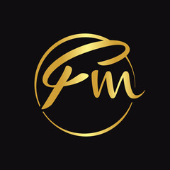 Initial FM Script Letter Type Logo Design With Modern Typography Vector Template. Creative Script Letter FM Logo Vector
