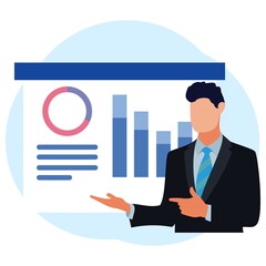 Illustration vector graphic cartoon character of business analysis