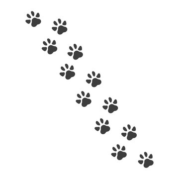 Pet paw footprints icon. Animal track sign.