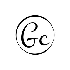 Initial GC Script Letter Logo Creative Typography Vector Template. Creative Script Letter GC logo Design