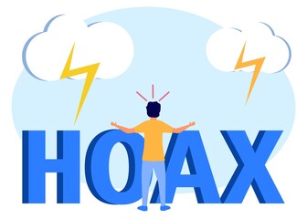 Illustration vector graphic cartoon character of hoax