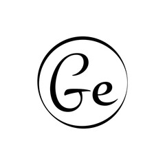 Initial GE Script Letter Logo Creative Typography Vector Template. Creative Script Letter GE logo Design