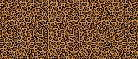 Foto op Plexiglas Tracery skin jaguar with brown background. Cheetah black spots with yellow puma camouflage outlines in leopard vector color scheme. © Богдан Скрипник