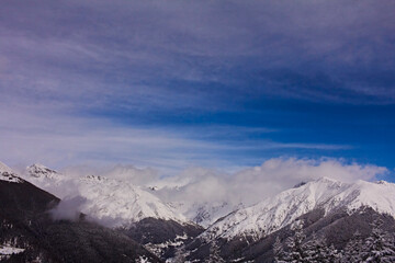 snow covered mountains