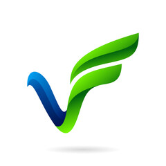 letter v and f logo concept