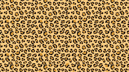 Tiger skin tracery with yellow background. Panther spots with black puma camouflage outlines in white leopard vector color scheme.