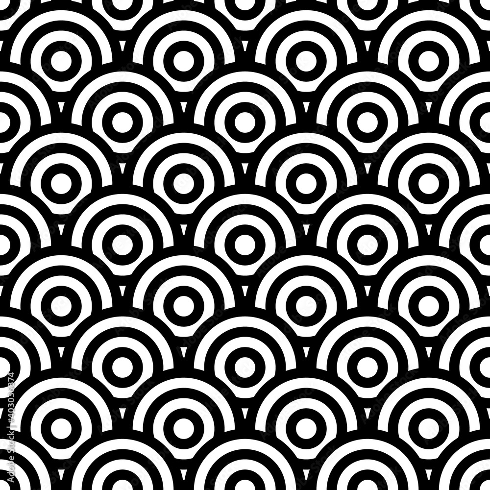 Aufkleber Seamless art texture with circle elements. Vector art.