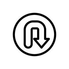 line icon traffic sign turnback sign