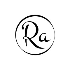 Initial ra letter Logo Design vector Template. Abstract Script Letter ra logo design.