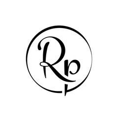 Obraz premium Initial rp letter Logo Design vector Template. Abstract Script Letter rp logo design.