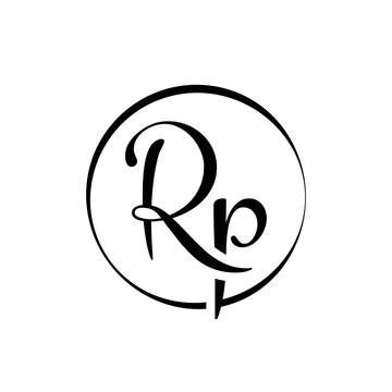 Initial rp letter Logo Design vector Template. Abstract Script Letter rp  logo design. Stock Vector | Adobe Stock