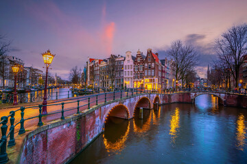 Downtown Amsterdam city skyline. Cityscape  in Netherlands