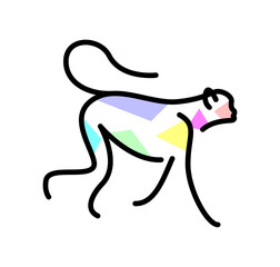 Vector monkey in filling shapes style