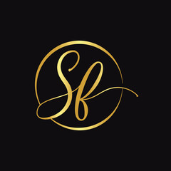 Initial SF letter Logo Design vector Template. Abstract Script Letter SF logo Design
