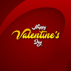 Happy Valentine day background with lettering typography.