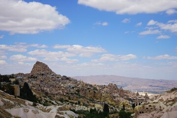 Fototapeta na wymiar Panoramic view of Uchisar Castle in Cappadocia, Turkey