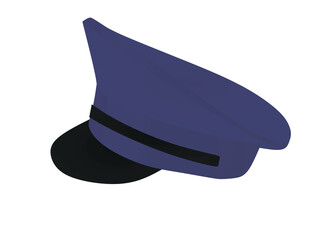 Blue police hat. vector illustration