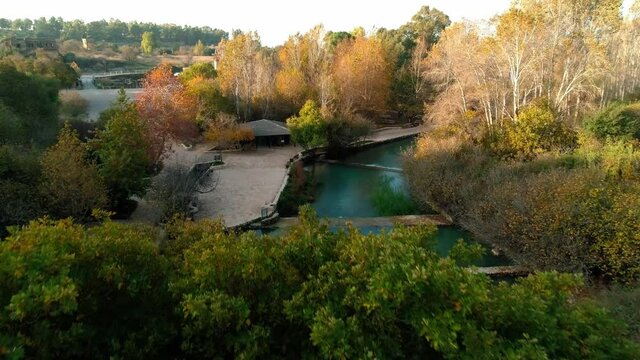 Aerial view of The ancient site Banias ,Caesarea Philippi
