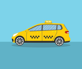 Taxi car. Vector illustration.