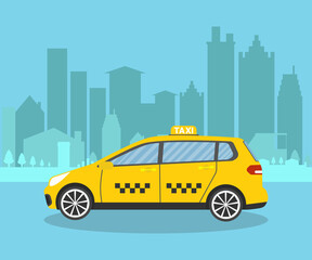 Fototapeta na wymiar Taxi car. Vector illustration.
