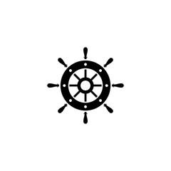 Ship Steering Wheel Vector Icon Illustration
