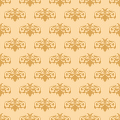 Luxurious ethnic vintage seamless pattern. Gold and beige pattern.