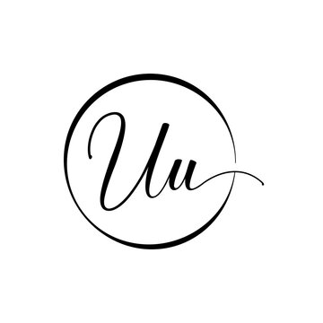 Initial UU letter Logo Design vector Template. Abstract Script Letter UU logo Design