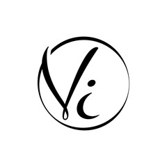 Initial VI letter Logo Design vector Template. Abstract Script Letter VI Logo Vector.