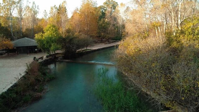 Aerial view of The ancient site Banias ,Caesarea Philippi