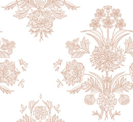 lace seamless ornate damask element. vector illustration