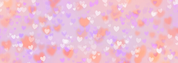 Hearts Abstract Background. Happy Valentine's Day Banner. Hearts bokeh. Love pattern. Spring tones Valentines Day Poster