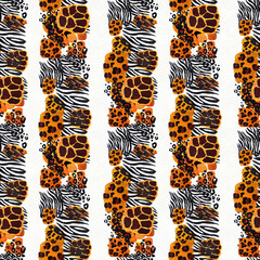 Animal mix print seamless pattern. Abstract background