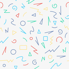 Hand Drawn Childish Seamless Rectangular Colored Pattern