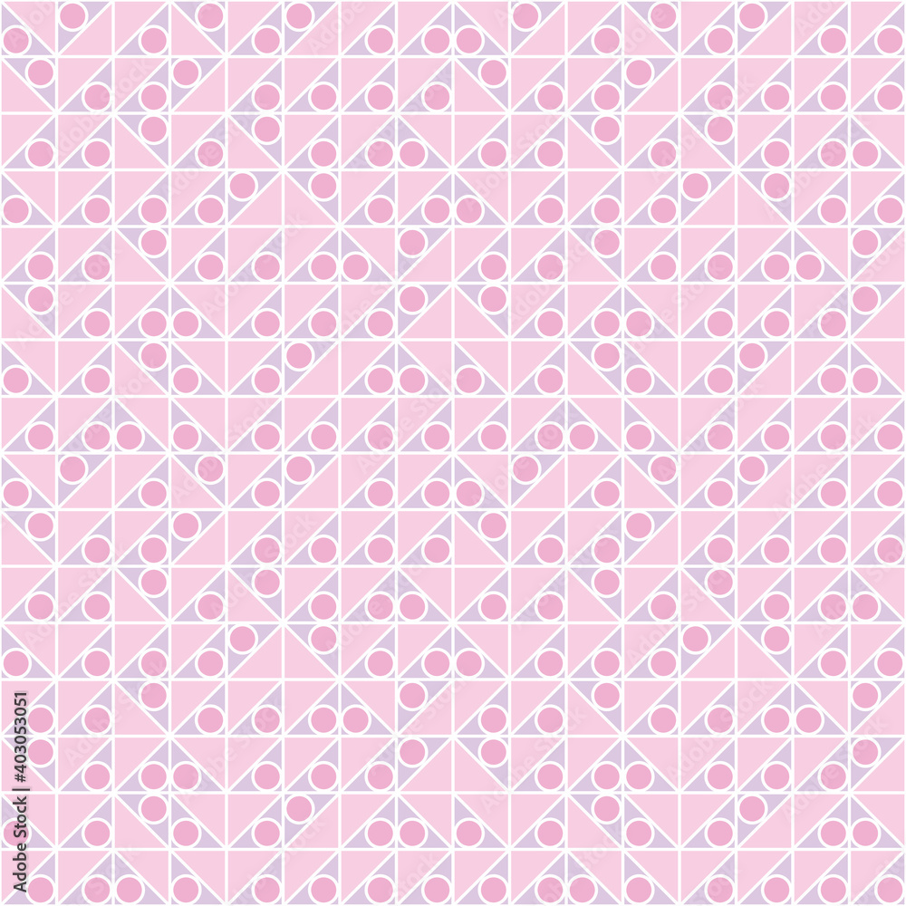 Poster pink and white seamless repeat pattern design, geometric abstract background