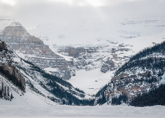 snow covered mountains