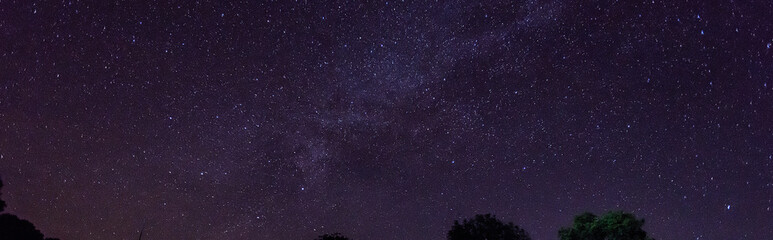 Amazing Panorama blue night sky milky way and star on dark background.