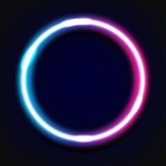 neon circle on black background