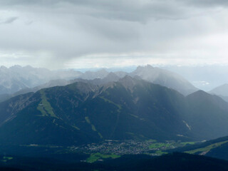 Mountain hiking to Hohe Munde mountain, Tyrol, Austria