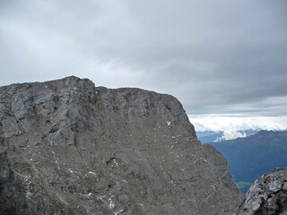 Mountain hiking to Hohe Munde mountain, Tyrol, Austria