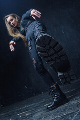 Female fashion session in studio