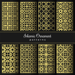 Gold Islamic Ornament Patterns Collection