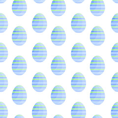 This is a seamless pattern of Easter eggs on a white background. Wrapping paper.