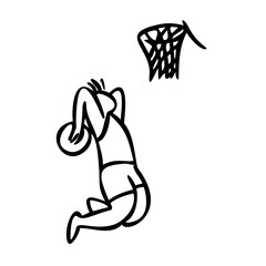 Vector illustration of a basketball player. Doodle style