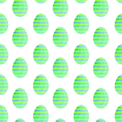 This is a seamless pattern of Easter eggs on a white background. Wrapping paper.