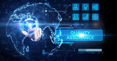 Business, Technology, Internet and network concept. Quality Assurance service guarantee standard.