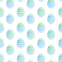 This is a seamless pattern of Easter eggs on a white background. Wrapping paper.