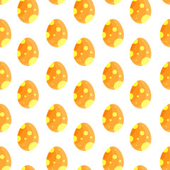Fototapeta na wymiar This is a seamless pattern of Easter eggs on a white background. Wrapping paper.