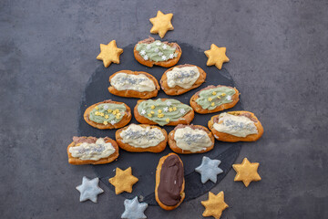 Plakat Eclairs Tree. The concept of Christmas