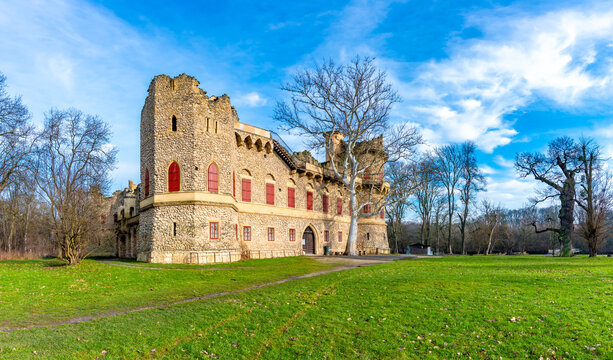 Ruins of Janohrad castle in Lednice areal in South Moravia – Czech Republic. Lednice-Valtice areal. UNESCO heritage.